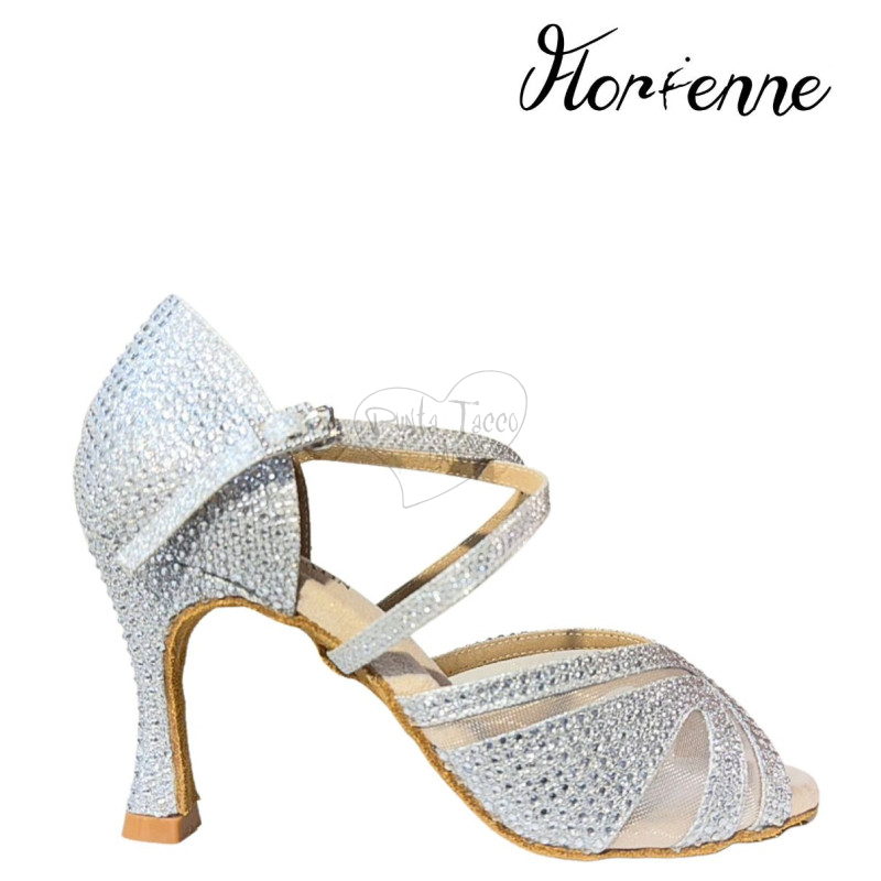 Florienne Kristal KS-008 Dance Shoe with Red Rhinestones