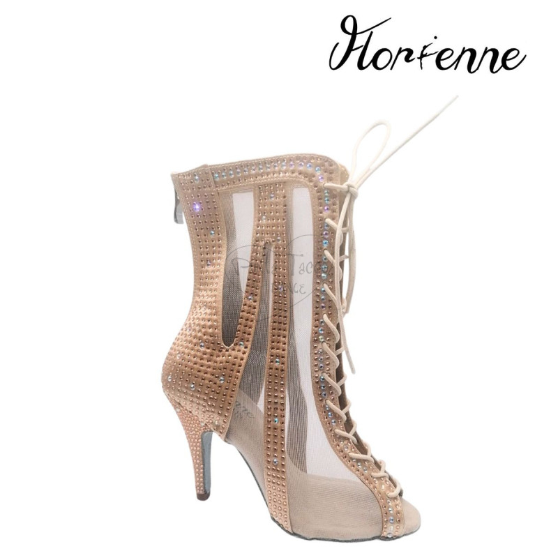 Florienne KryStal KS-007 Stivaletto da Ballo con Strass