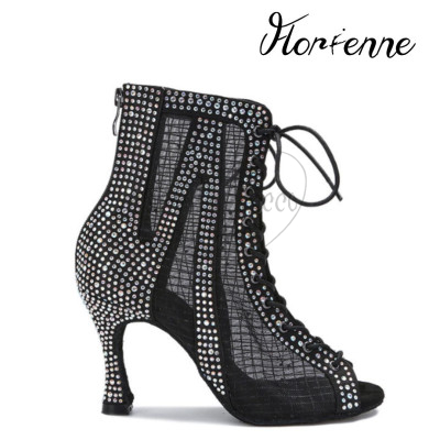 Florienne KryStal KS-007 Stivaletto da Ballo con Strass