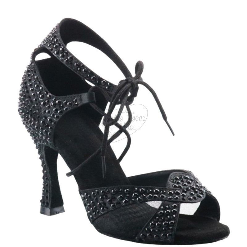 Florienne Krystal KS-308 Scarpa da Ballo con Strass Nero