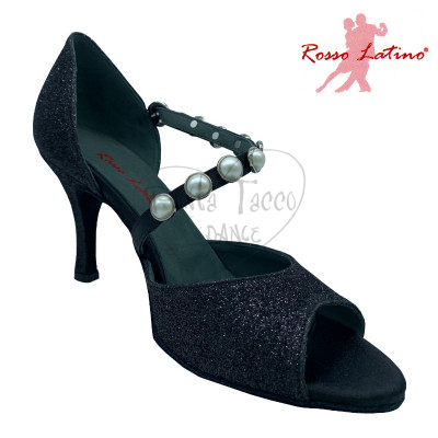 Rosso Latino Luna-P Scarpe da Ballo con Perle