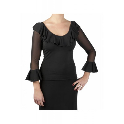 Davedans 3631 Saeta Flamenco T-Shirt with 3/4 Mesh Sleeves