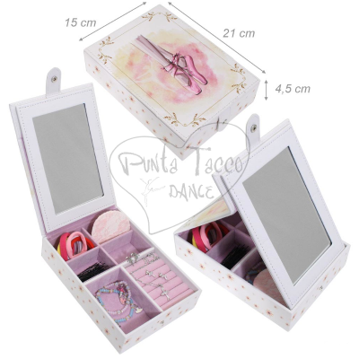 Jewel Case with Pointe Shoes Print and Mirror