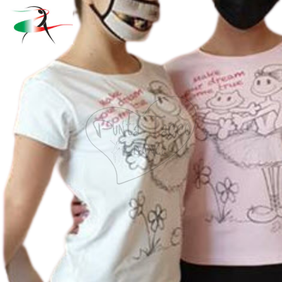 Dancitaly DY13 T-Shirt con Tutù con Strass