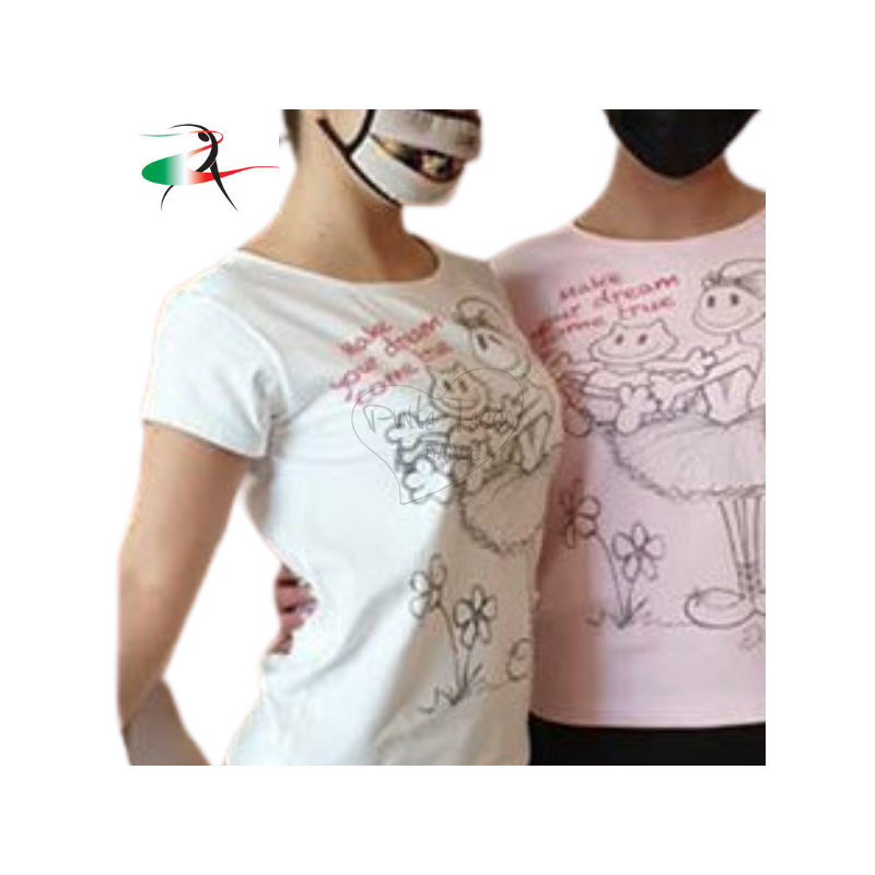 Dancitaly DY13 T-Shirt con Tutù con Strass