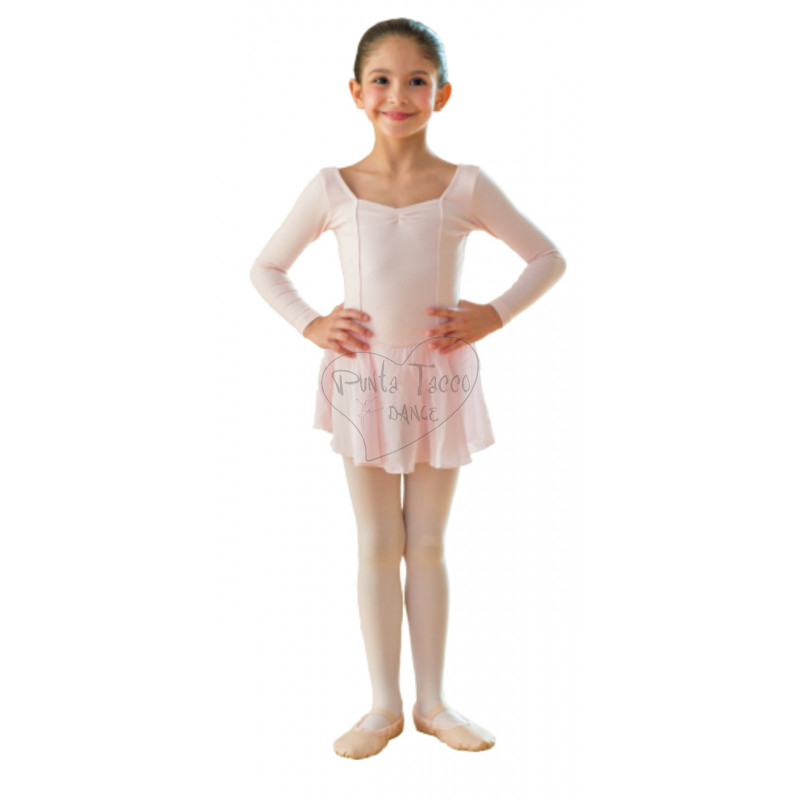 Body danza da bambina con gonnellino insertato