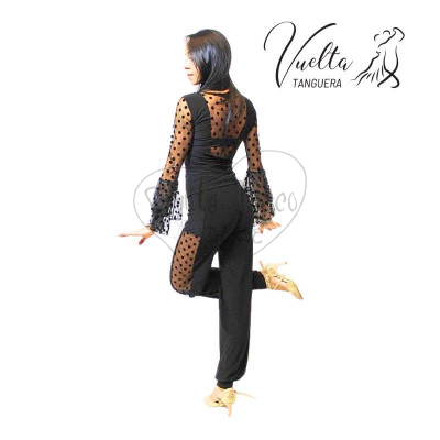VUELTA TANGUERA FELIPA PANTALONE TANGO CON BANDA POIS