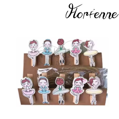 10 mollettine in legno con ballerine